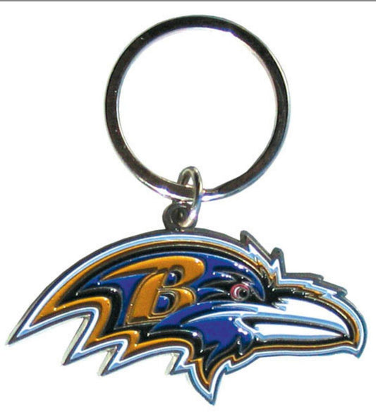 Baltimore Ravens Chrome Logo Cut Keychain