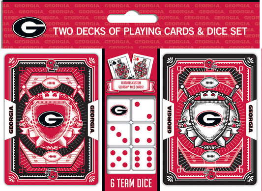 Georgia Bulldogs Playing Cards and Dice Set