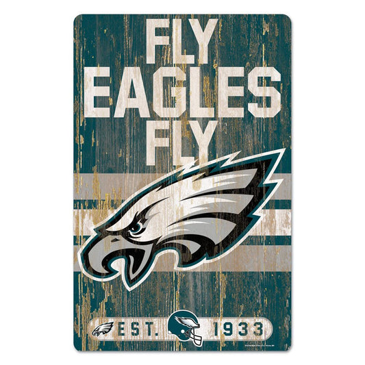 Philadelphia Eagles Sign 11x17 Wood Slogan Design