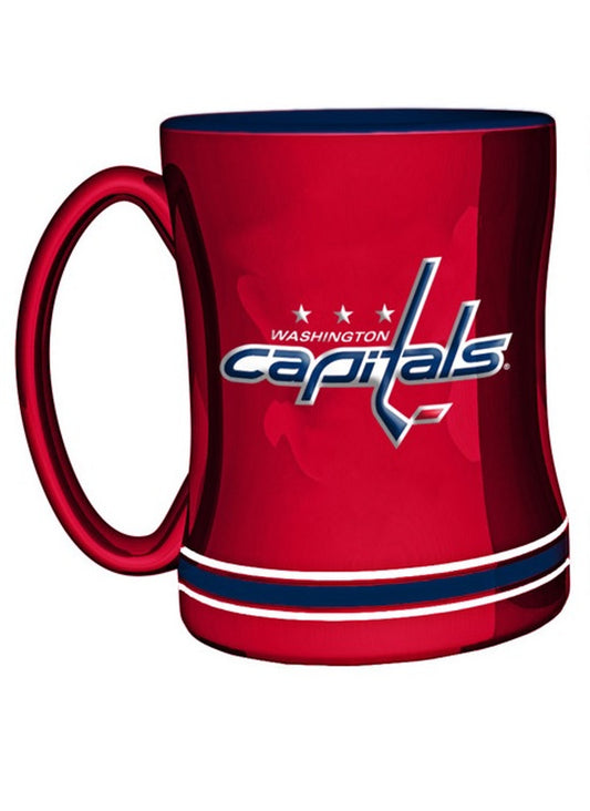 Washington Capitals Coffee Mug 14oz Sculpted Relief Team Color