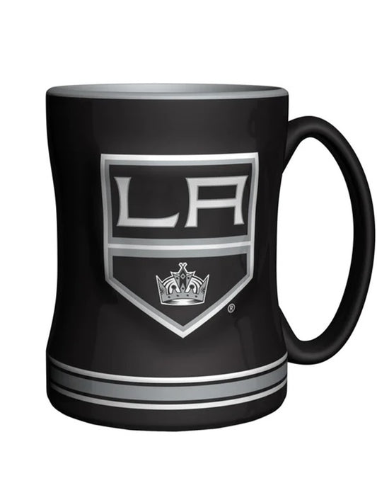 Los Angeles Kings Coffee Mug 14oz Sculpted Relief Team Color