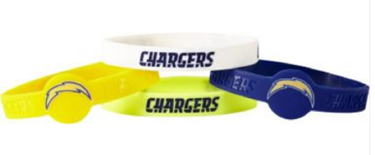 Los Angeles Chargers Bracelets 4 Pack Silicone