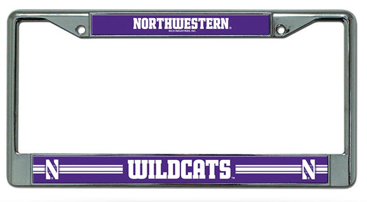 Northwestern Wildcats License Plate Frame Chrome