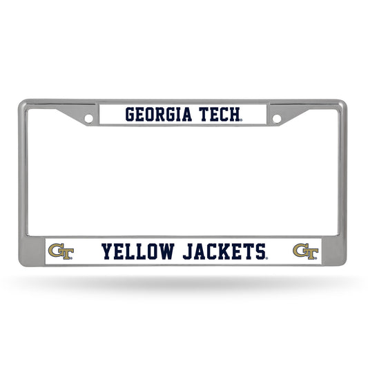 Georgia Tech Yellow Jackets License Plate Frame Chrome Alternate