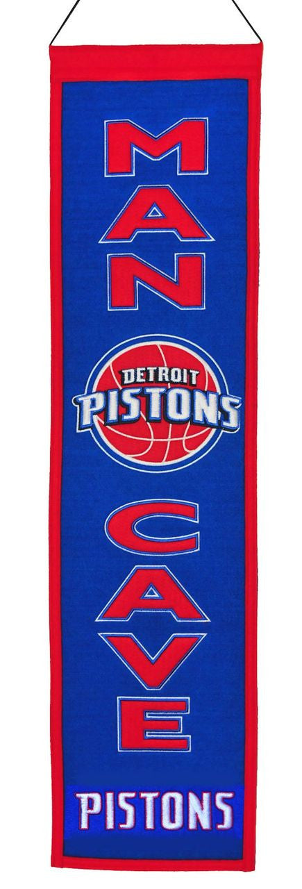 Detroit Pistons Banner 8x32 Wool Man Cave