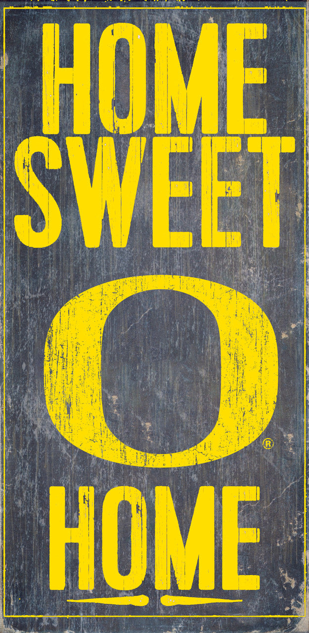 Oregon Ducks Wood Sign - Home Sweet Home 6"x12"