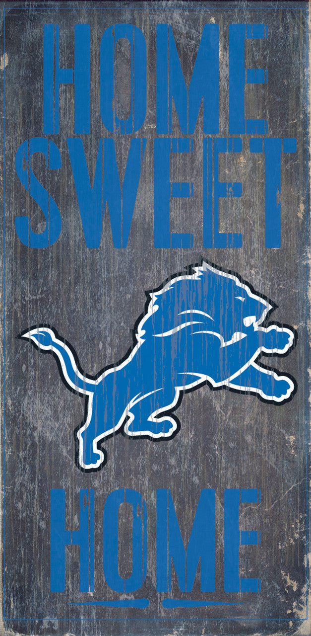 Detroit Lions Wood Sign - Home Sweet Home 6"x12"