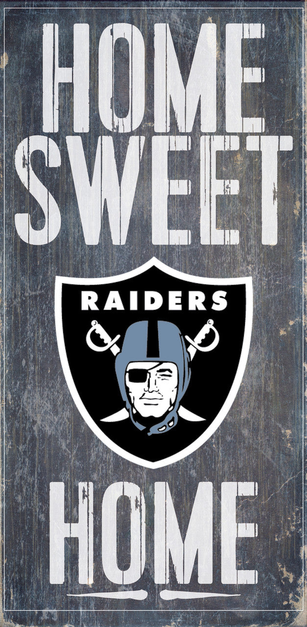 Las Vegas Raiders Wood Sign - Home Sweet Home 6"x12"