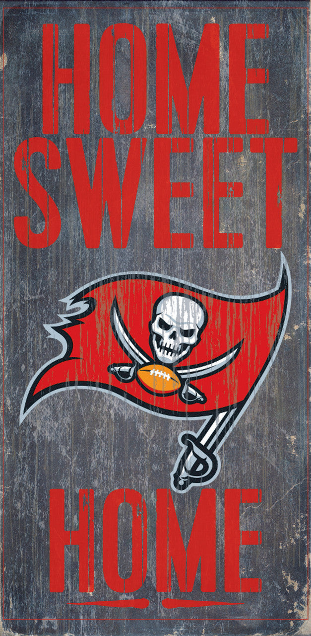 Tampa Bay Buccaneers Wood Sign - Home Sweet Home 6"x12"