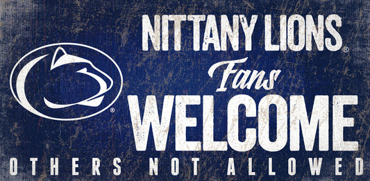 Penn State Nittany Lions Wood Sign Fans Welcome 12x6