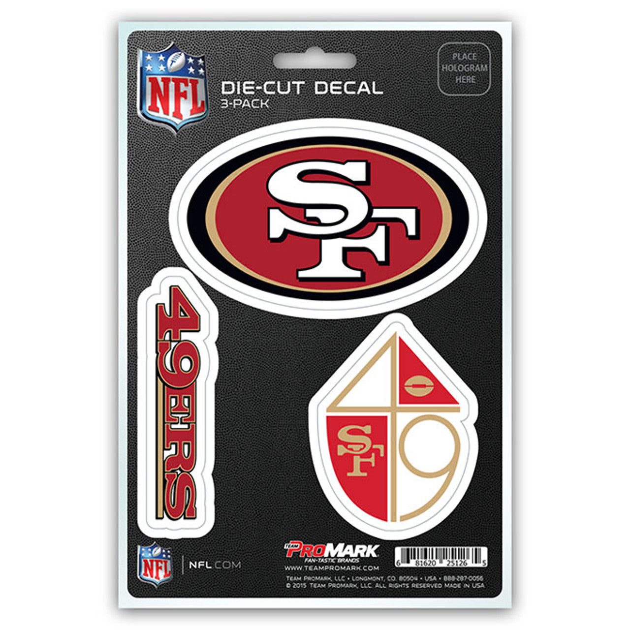 San Francisco 49ers Decal Die Cut Team 3 Pack