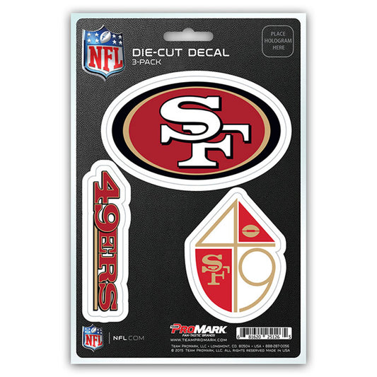 San Francisco 49ers Decal Die Cut Team 3 Pack