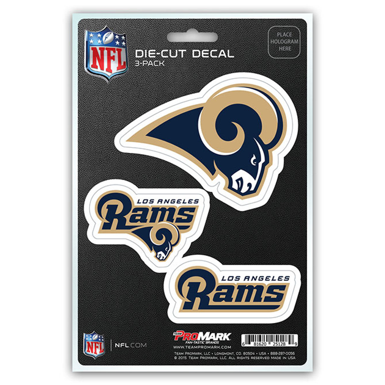 Los Angeles Rams Decal Die Cut Team 3 Pack