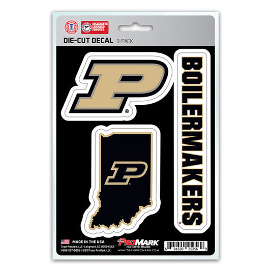 Purdue Boilermakers Decal Die Cut Team 3 Pack