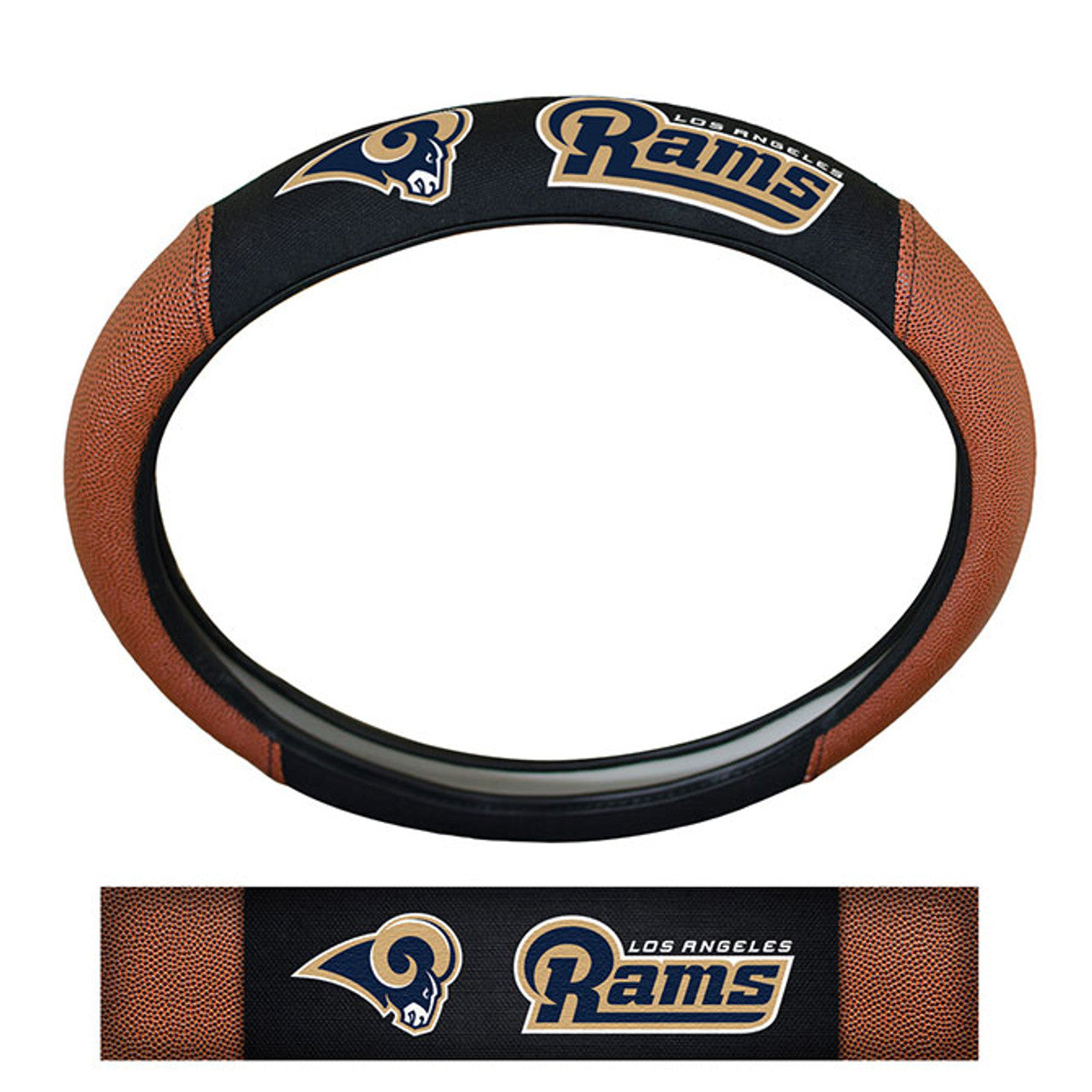 Los Angeles Rams Steering Wheel Cover Premium Pigskin Style