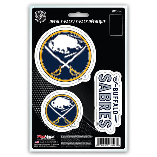 Buffalo Sabres Decal Die Cut Team 3 Pack