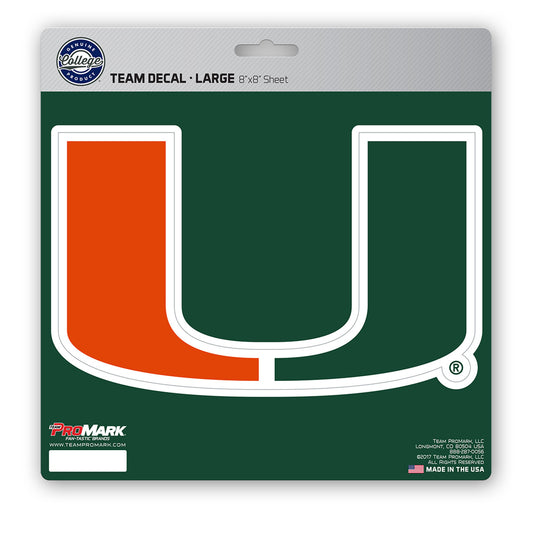 Miami Hurricanes Decal 8x8 Die Cut