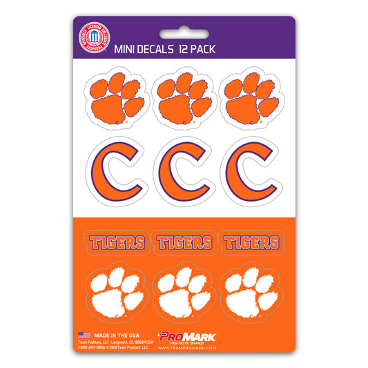 Clemson Tigers Decal Set Mini 12 Pack