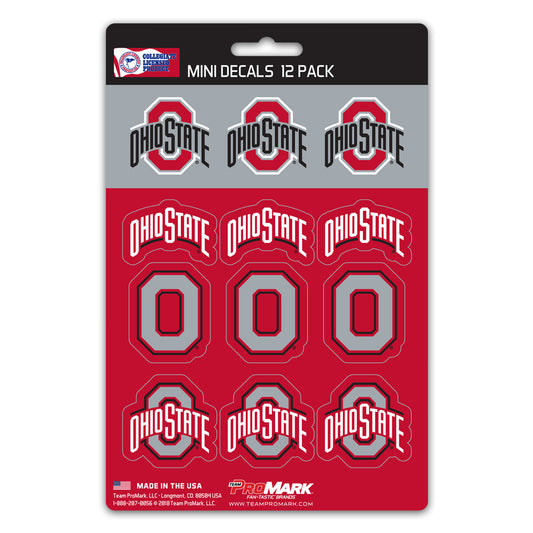 Ohio State Buckeyes Decal Set Mini 12 Pack