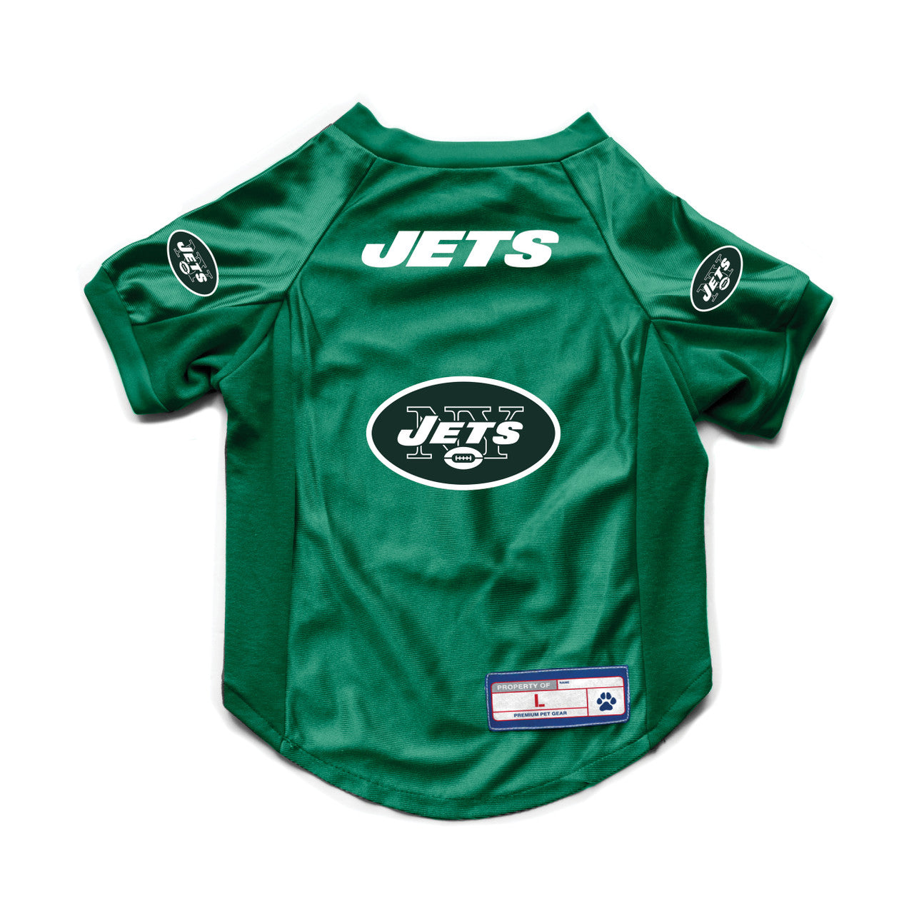 New York Jets Pet Jersey Stretch Size L Alternate