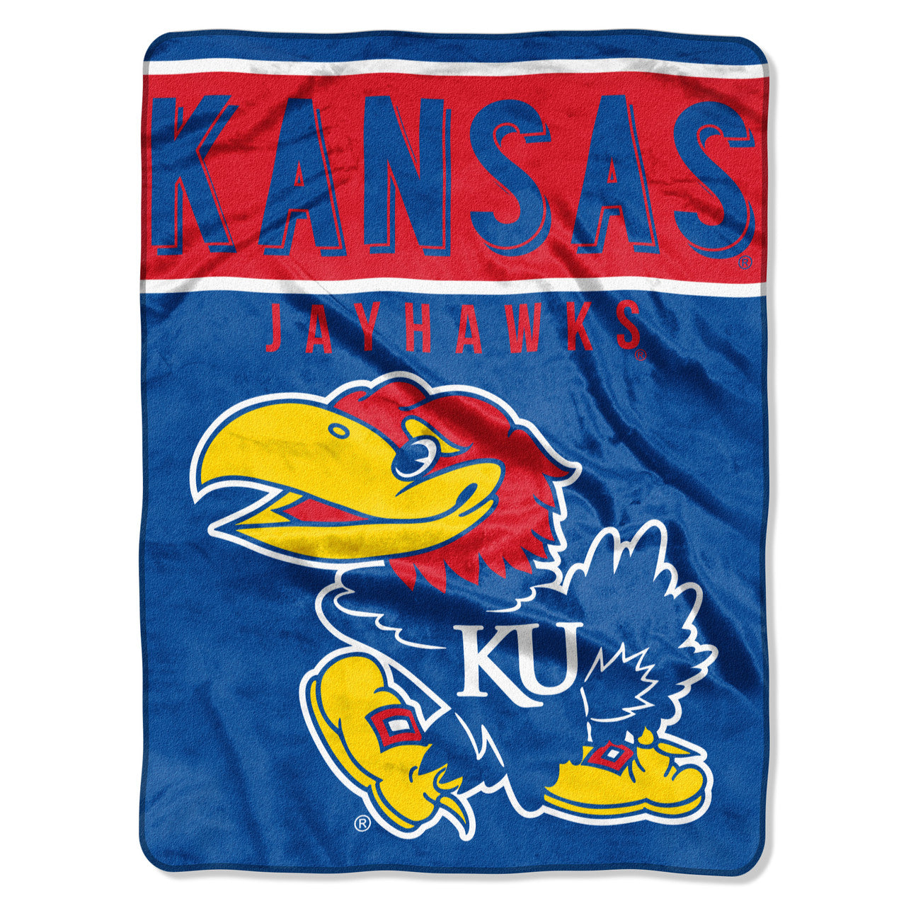 Kansas Jayhawks Blanket 60x80 Raschel Basic Design