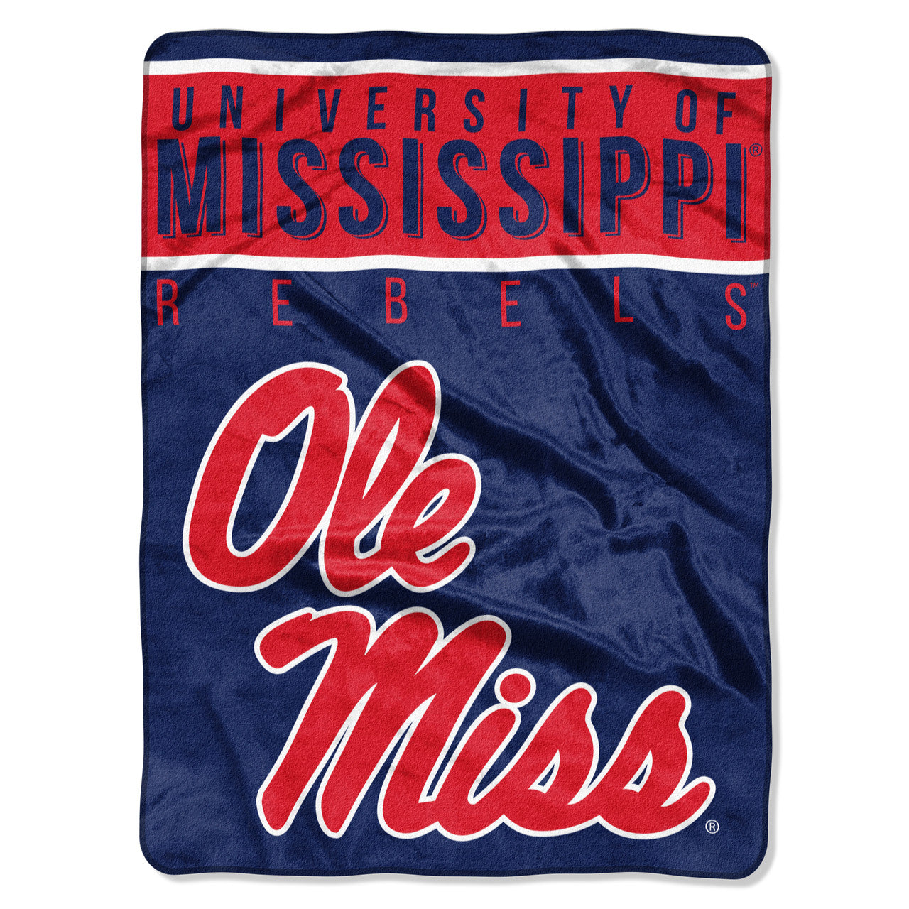 Mississippi Rebels Blanket 60x80 Raschel Basic Design