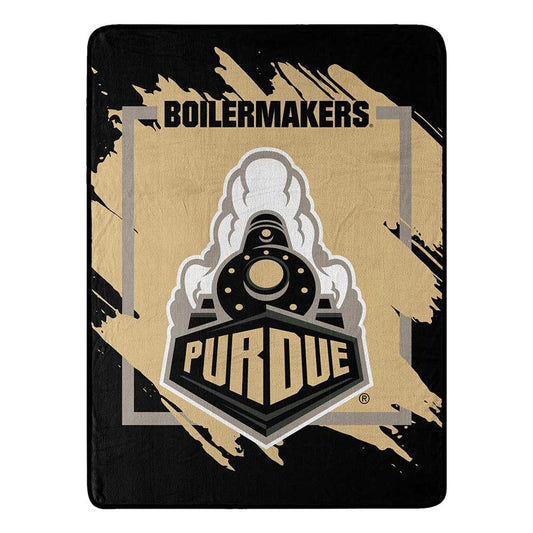 Purdue Boilermakers Blanket 46x60 Micro Raschel Dimensional Design Rolled