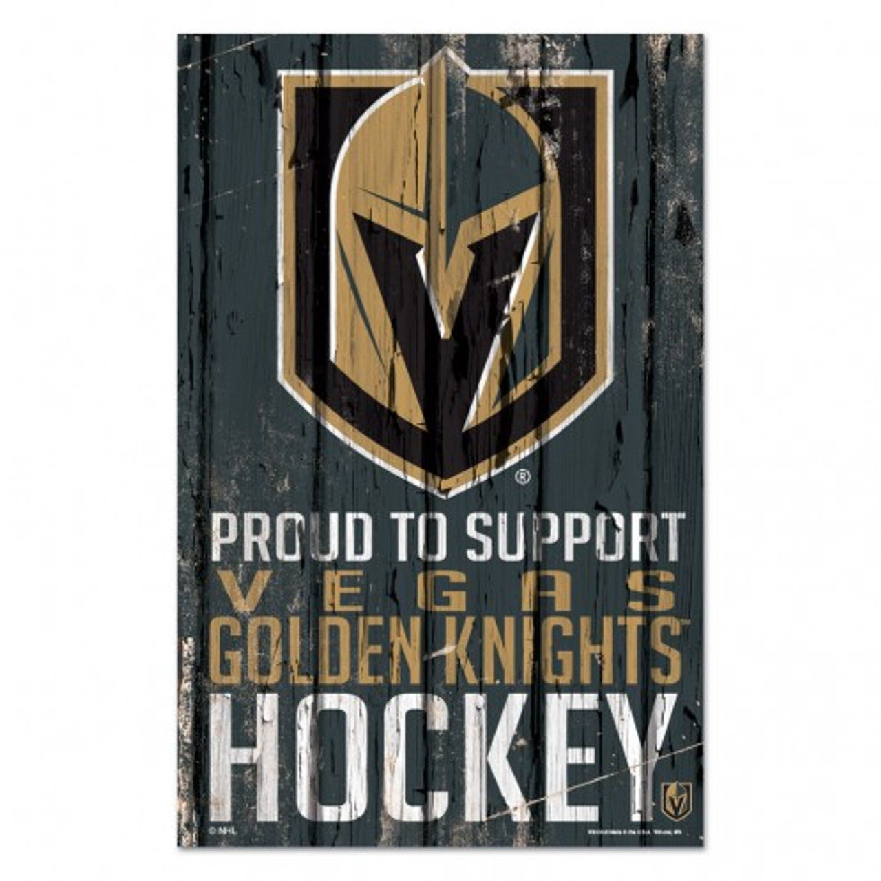 Vegas Golden Knights Sign 11x17 Wood Proud to Support Design