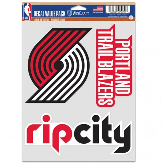 Portland Trail Blazers Decal Multi Use Fan 3 Pack