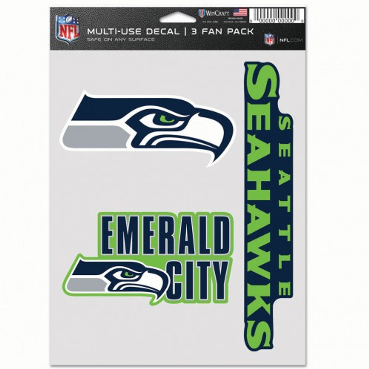 Seattle Seahawks Decal Multi Use Fan 3 Pack