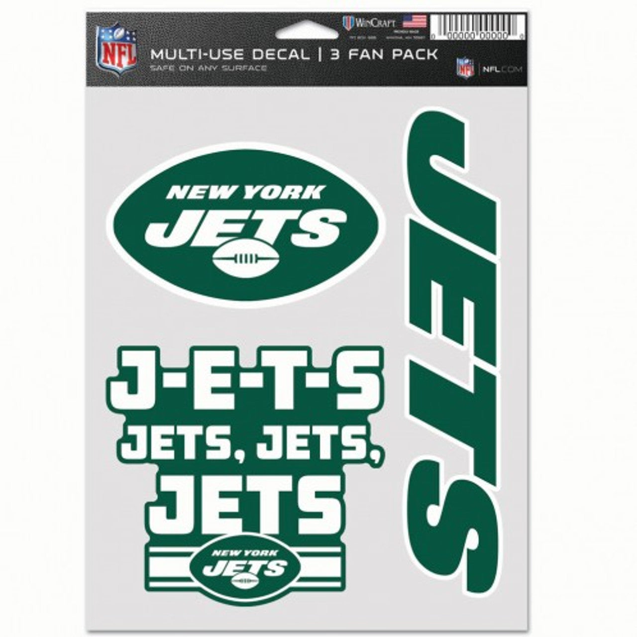 New York Jets Decal Multi Use Fan 3 Pack