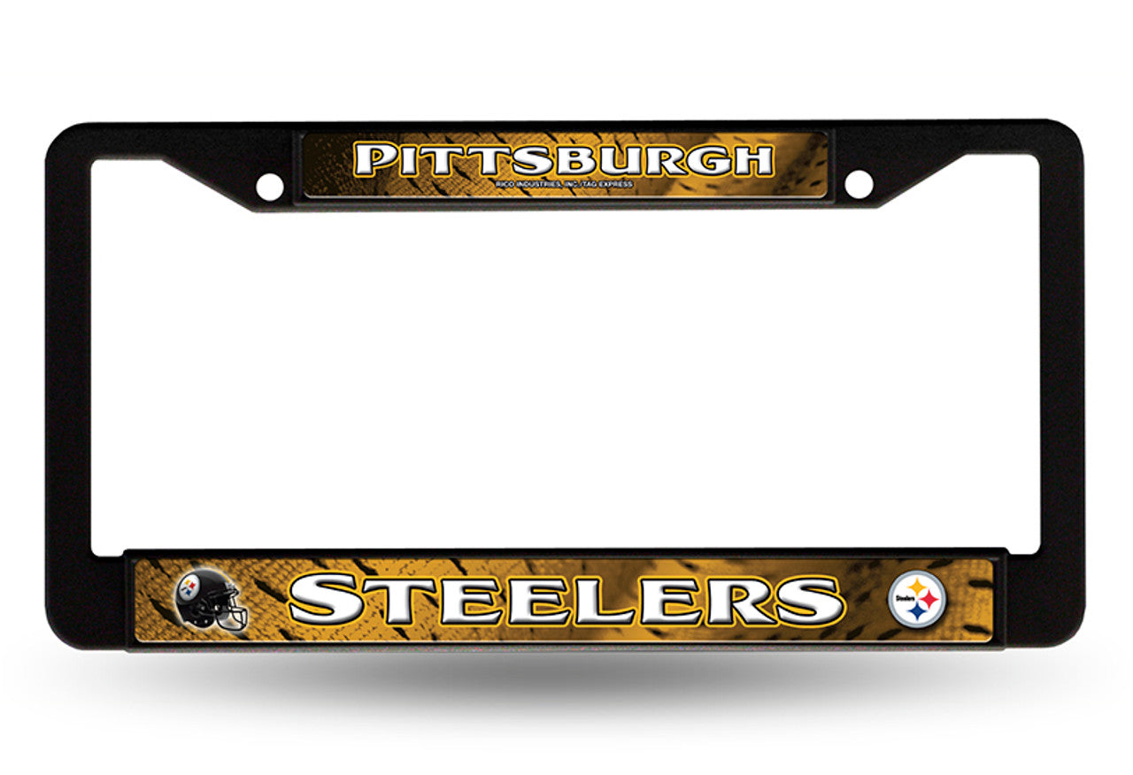 Pittsburgh Steelers License Plate Frame Chrome Black New