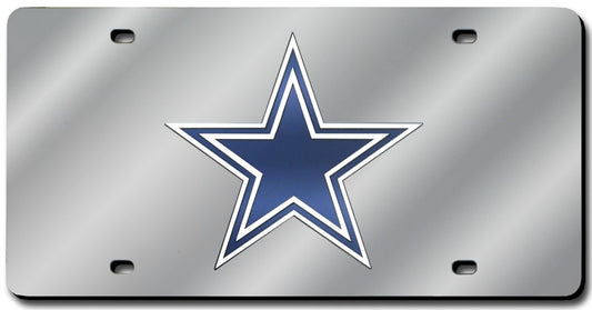 Dallas Cowboys License Plate Laser Cut Silver