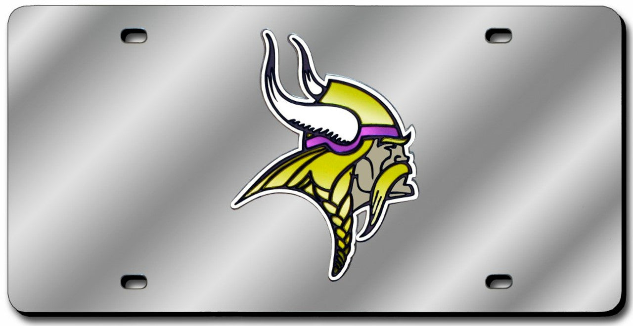 Minnesota Vikings License Plate Laser Cut Silver