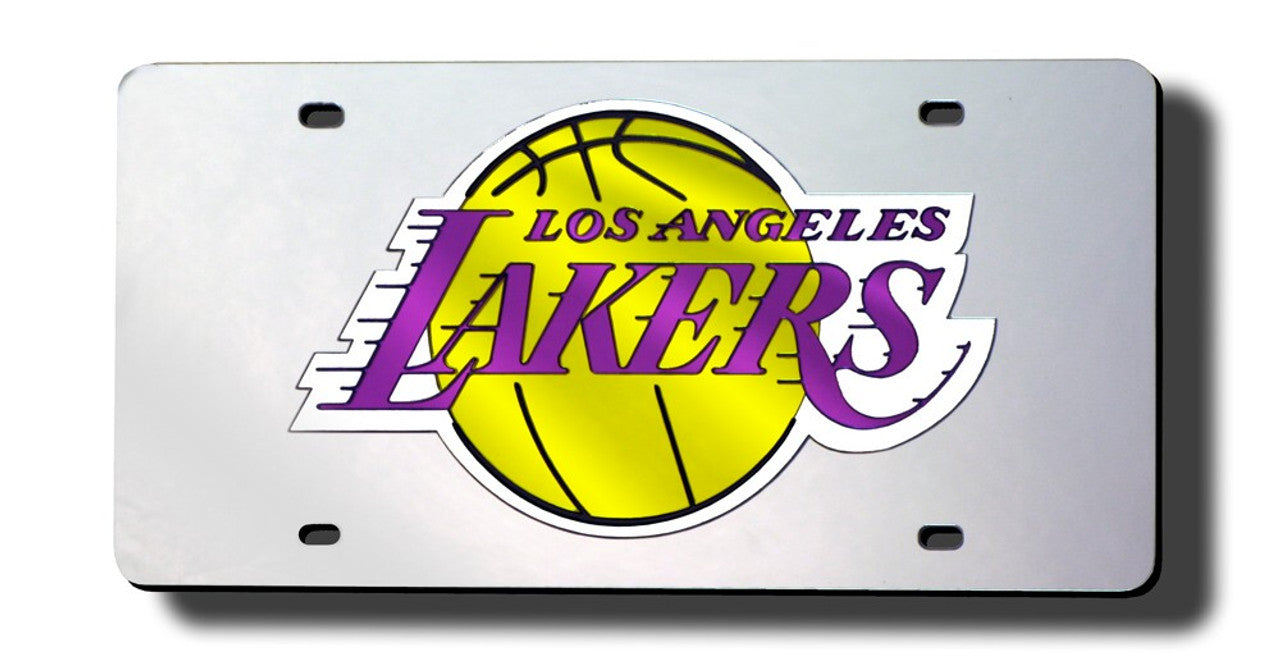 Los Angeles Lakers License Plate Laser Cut Silver