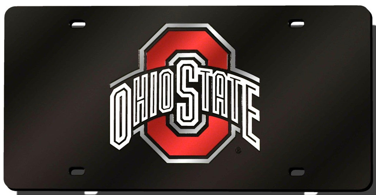 Ohio State Buckeyes License Plate Laser Cut Black