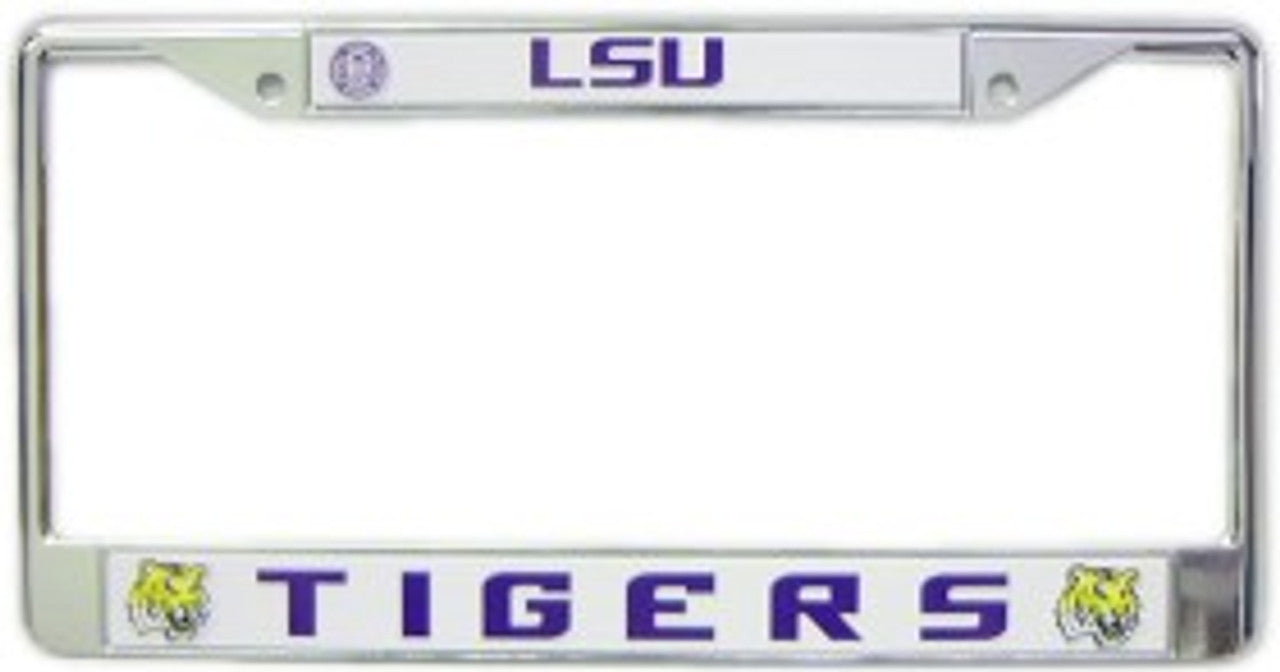 LSU Tigers License Plate Frame Chrome