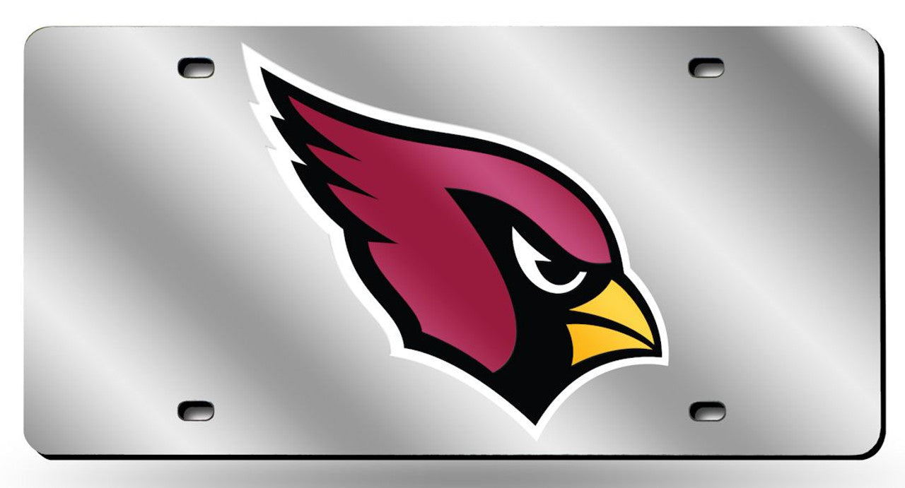 Arizona Cardinals License Plate Laser Cut Silver