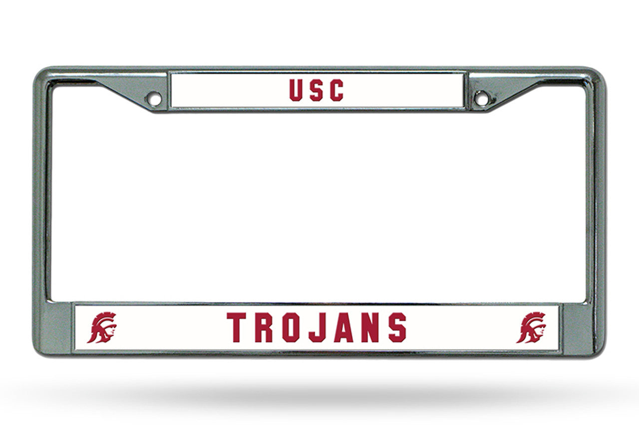 USC Trojans License Plate Frame Chrome