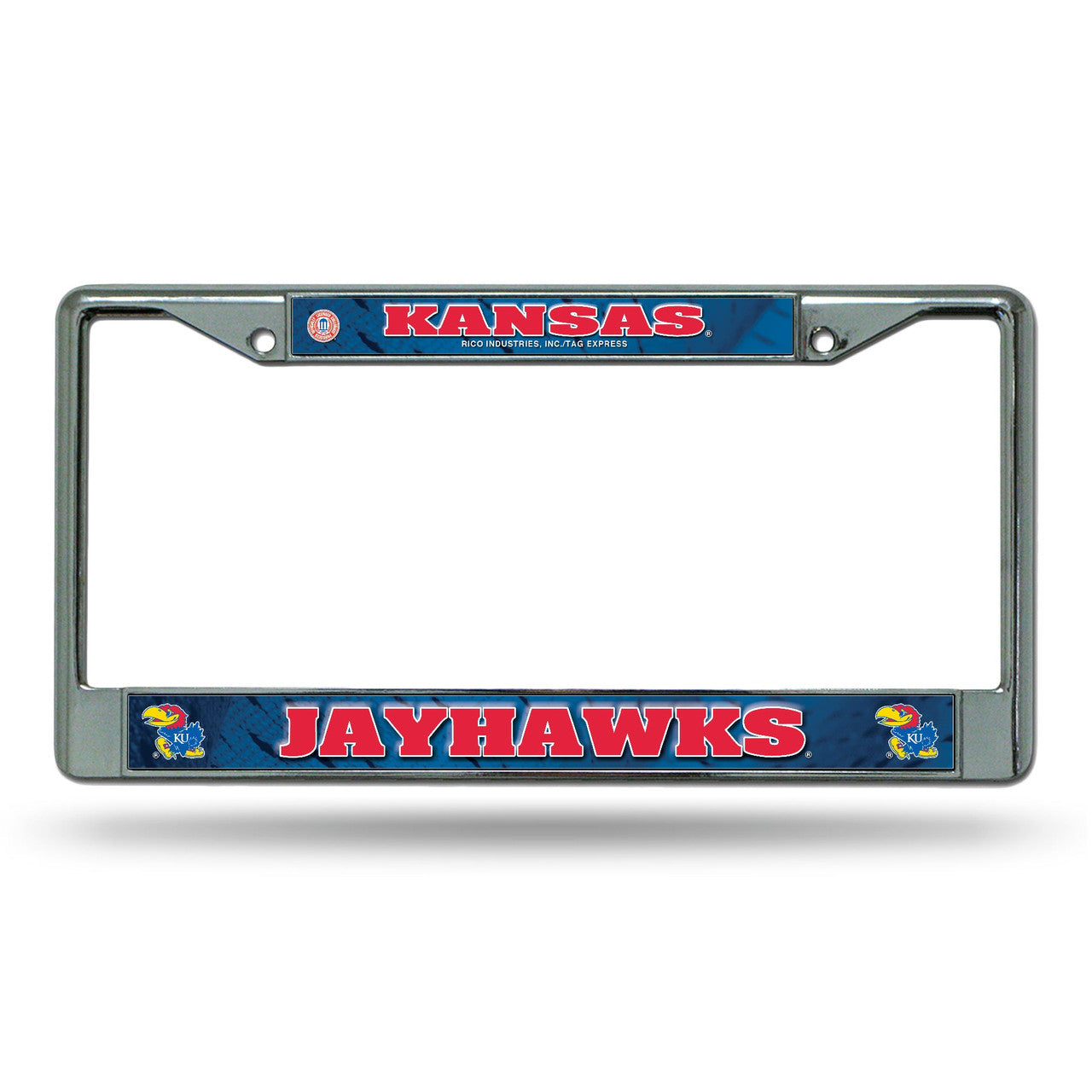 Kansas Jayhawks License Plate Frame Chrome