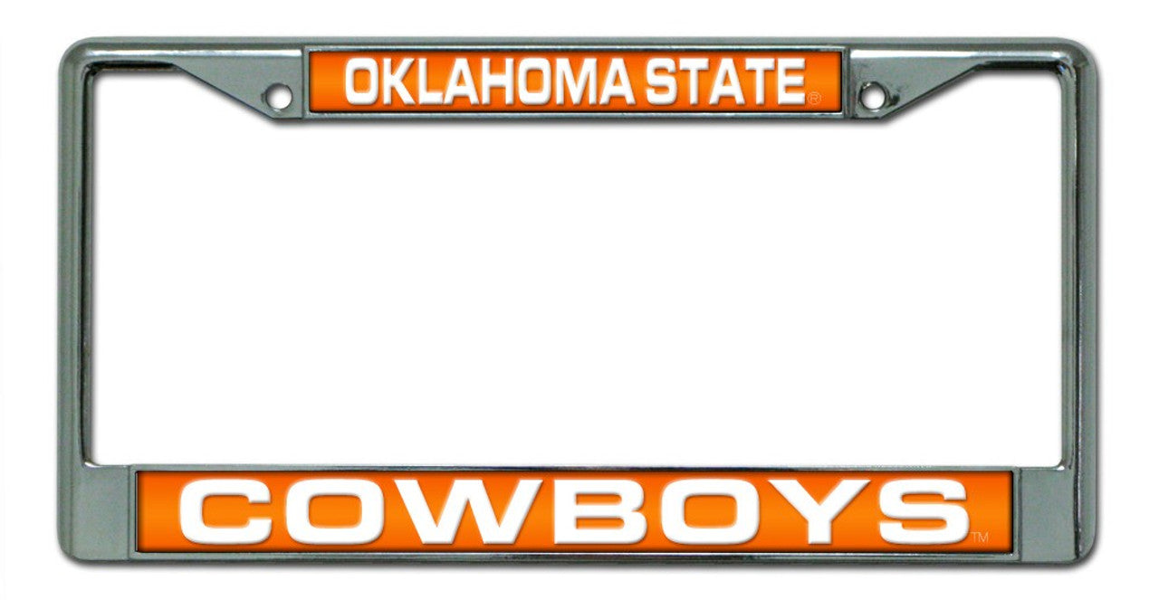 Oklahoma State Cowboys Laser Cut Chrome License Plate Frame