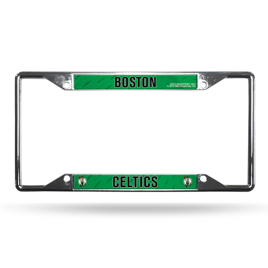 Boston Celtics License Plate Frame Chrome EZ View