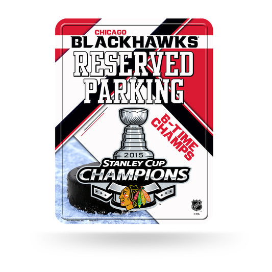 Chicago Blackhawks Sign Metal Parking 2015 Champs CO