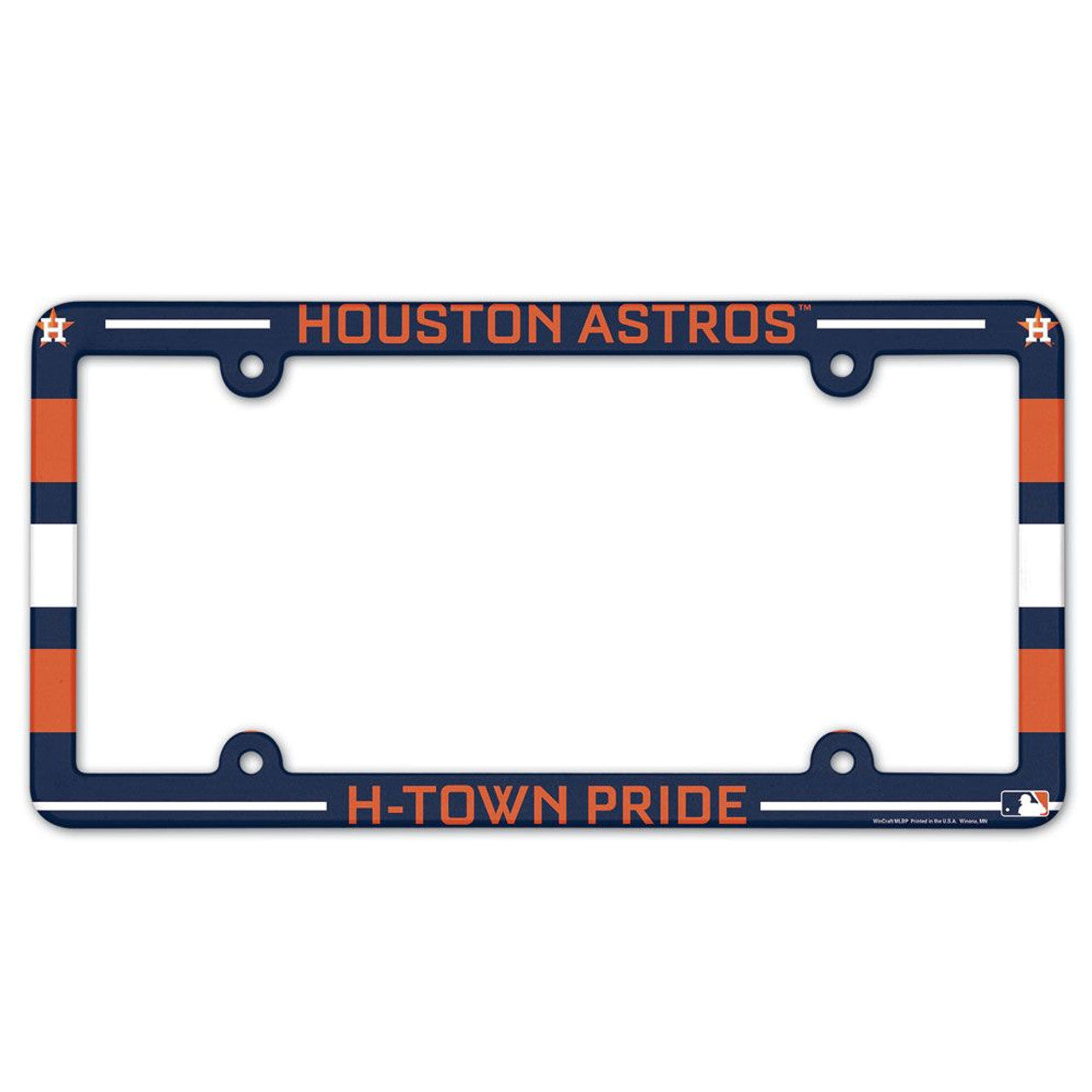 Houston Astros License Plate Frame Plastic Full Color Style