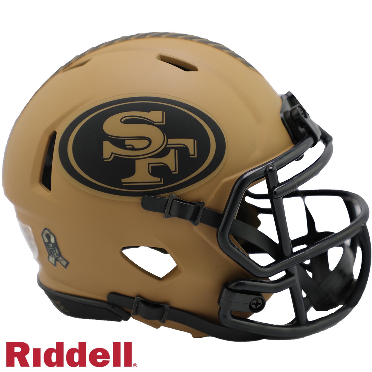 San Francisco 49ers Helmet Riddell Replica Mini Speed Style Salute To Service 2023