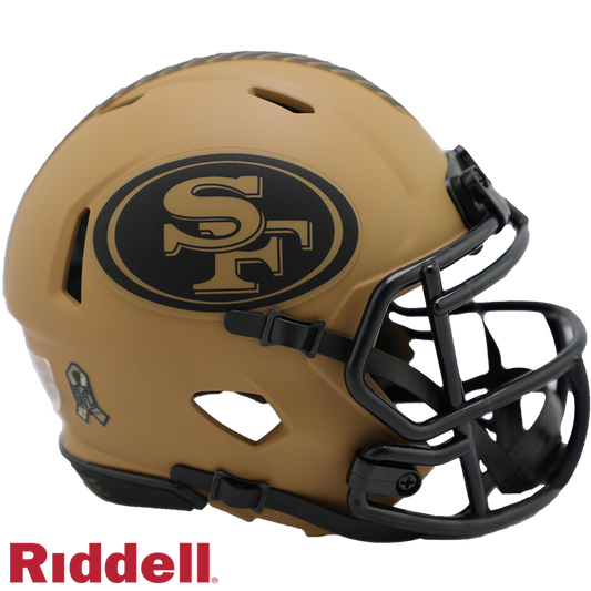 San Francisco 49ers Helmet Riddell Replica Mini Speed Style Salute To Service 2023