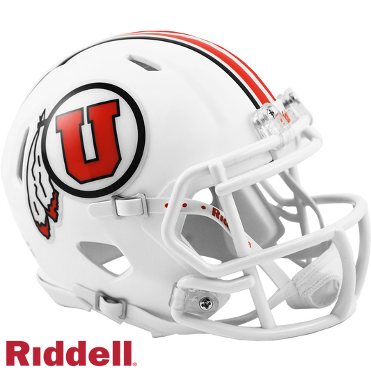 Utah Utes Helmet Riddell Replica Mini Speed Style White