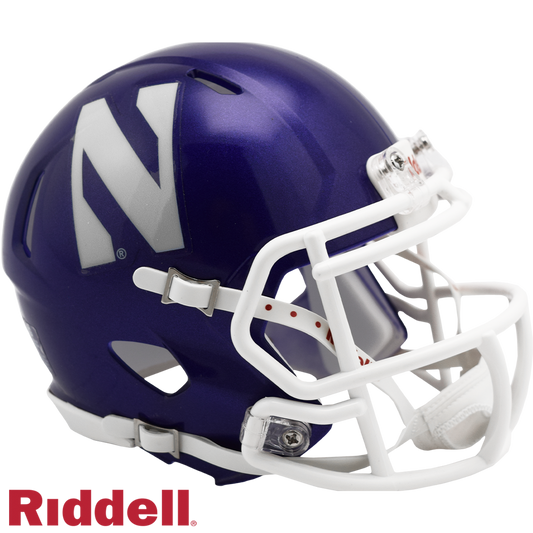 Northwestern Wildcats Helmet Riddell Replica Mini Speed Style Purple