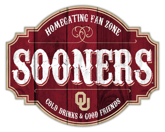 Oklahoma Sooners Sign Wood 12 Inch Homegating Tavern
