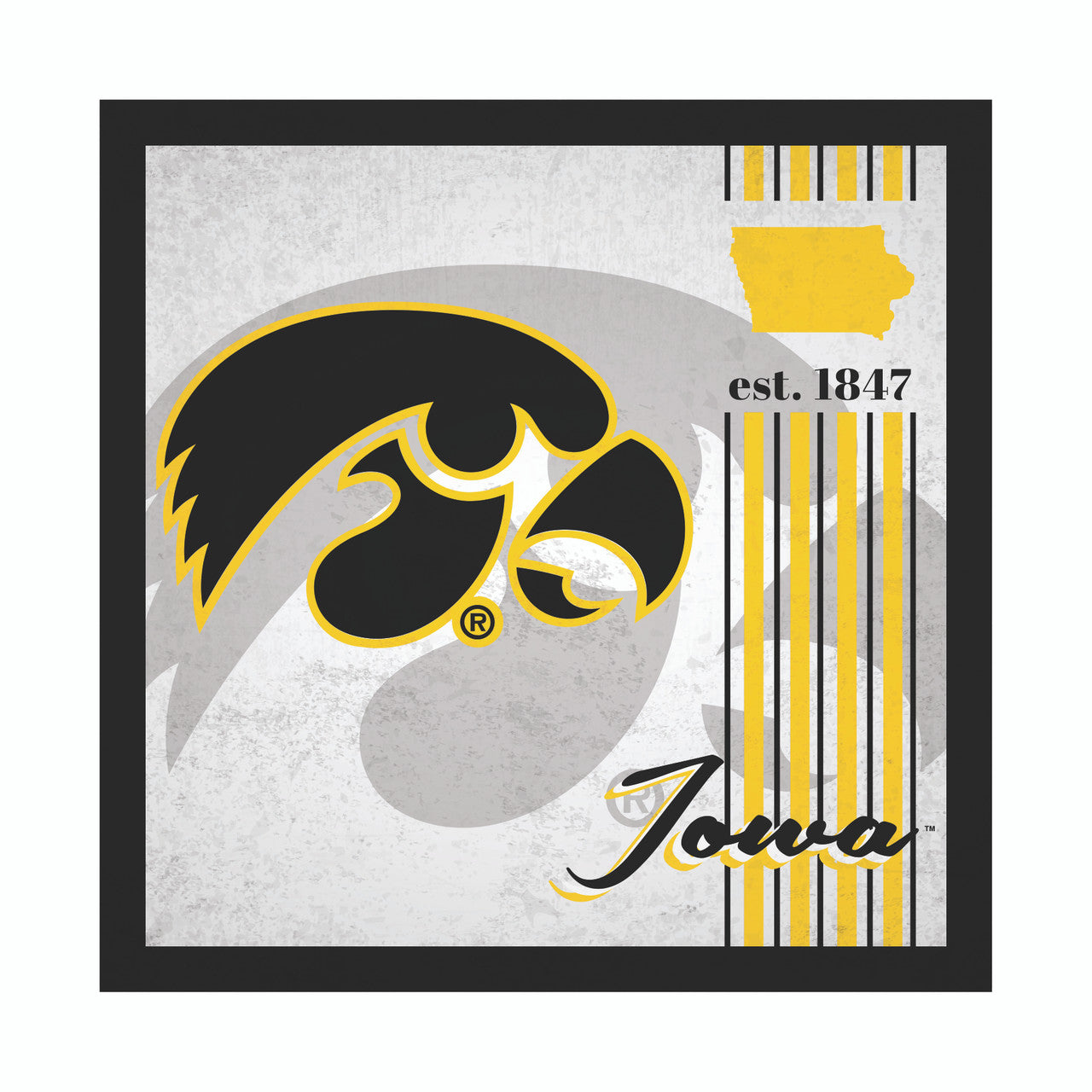 Iowa Hawkeyes Sign Wood 10x10 Album Design